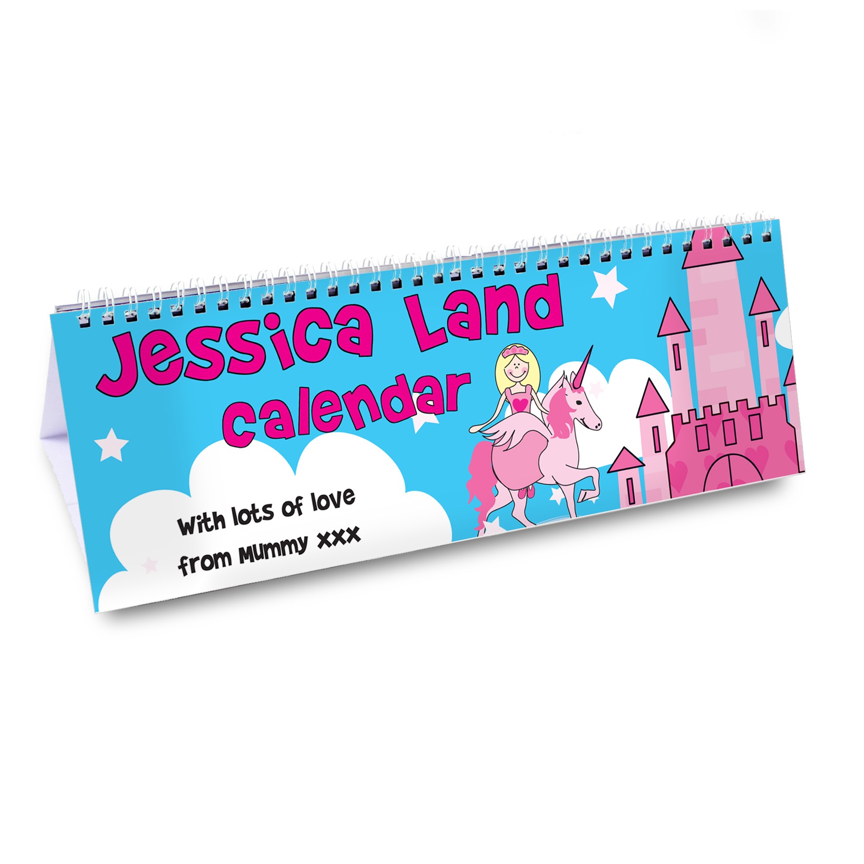 Personalised Princess & Unicorn Desk Calendar Bubblelush Divine Gifts